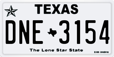TX license plate DNE3154
