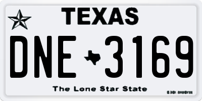 TX license plate DNE3169
