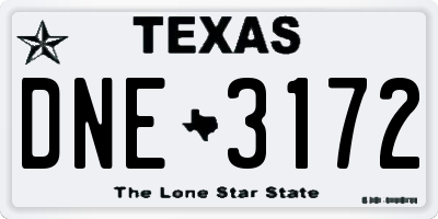 TX license plate DNE3172