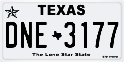 TX license plate DNE3177