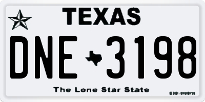 TX license plate DNE3198