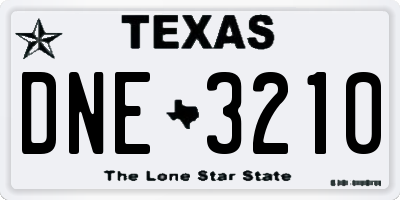 TX license plate DNE3210