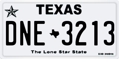 TX license plate DNE3213