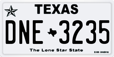 TX license plate DNE3235
