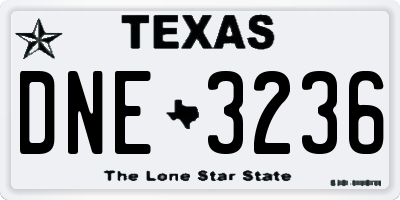 TX license plate DNE3236