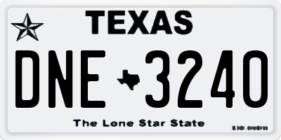 TX license plate DNE3240