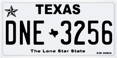 TX license plate DNE3256