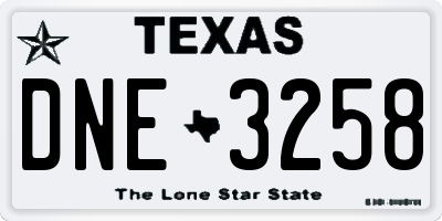 TX license plate DNE3258