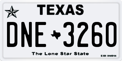 TX license plate DNE3260