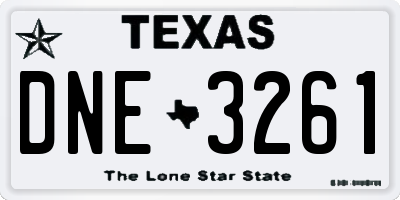 TX license plate DNE3261