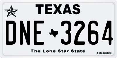 TX license plate DNE3264