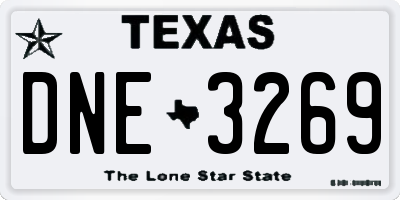 TX license plate DNE3269