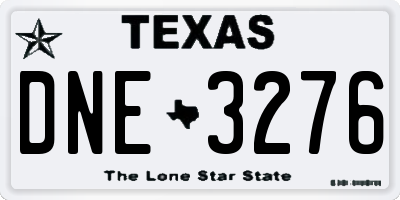 TX license plate DNE3276