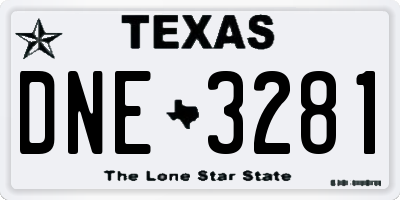 TX license plate DNE3281