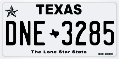 TX license plate DNE3285