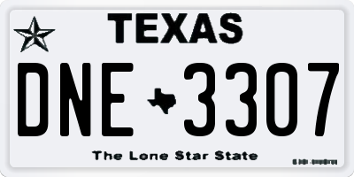 TX license plate DNE3307