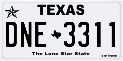 TX license plate DNE3311