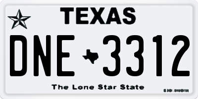 TX license plate DNE3312