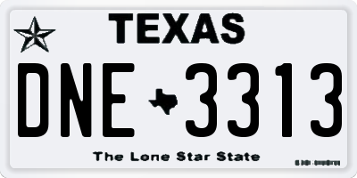 TX license plate DNE3313