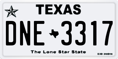 TX license plate DNE3317