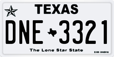 TX license plate DNE3321