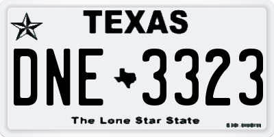 TX license plate DNE3323
