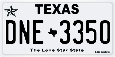 TX license plate DNE3350