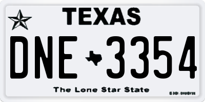 TX license plate DNE3354