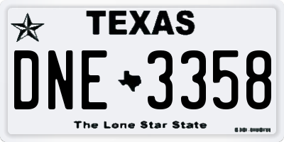 TX license plate DNE3358
