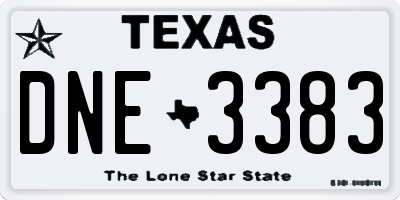 TX license plate DNE3383