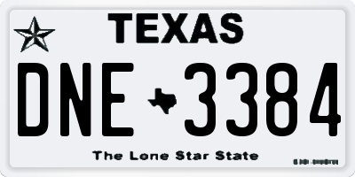 TX license plate DNE3384