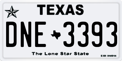 TX license plate DNE3393