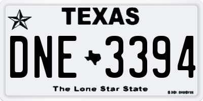 TX license plate DNE3394
