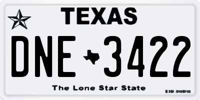 TX license plate DNE3422