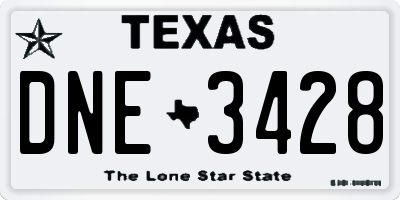 TX license plate DNE3428