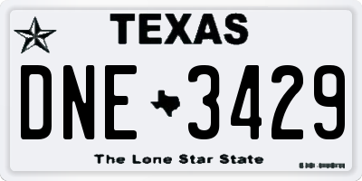 TX license plate DNE3429
