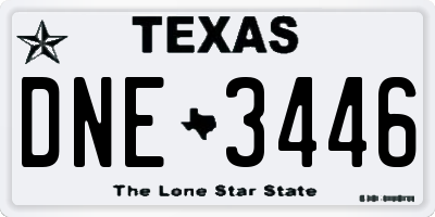 TX license plate DNE3446