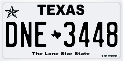 TX license plate DNE3448