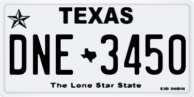 TX license plate DNE3450