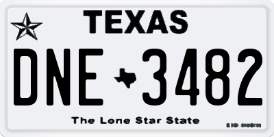 TX license plate DNE3482