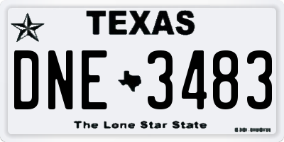 TX license plate DNE3483