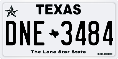 TX license plate DNE3484