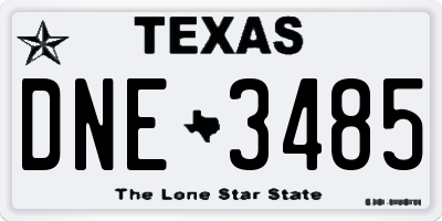 TX license plate DNE3485