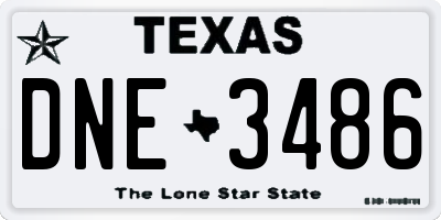 TX license plate DNE3486