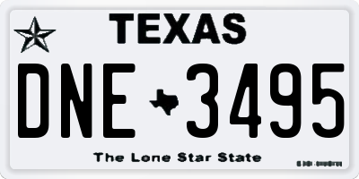 TX license plate DNE3495