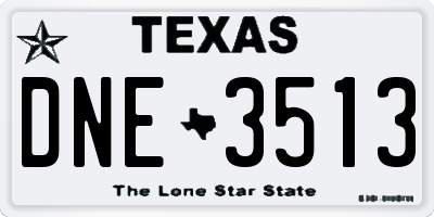 TX license plate DNE3513