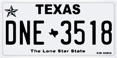TX license plate DNE3518