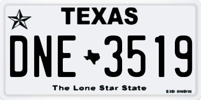 TX license plate DNE3519