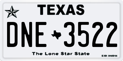 TX license plate DNE3522