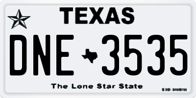 TX license plate DNE3535